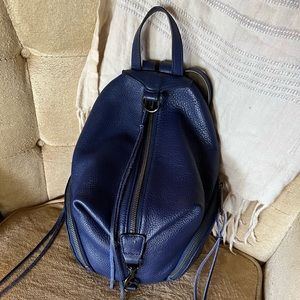Rebecca Minkoff Medium Julian Leather Backpack Indigo Blue Gunmetal Hardware
